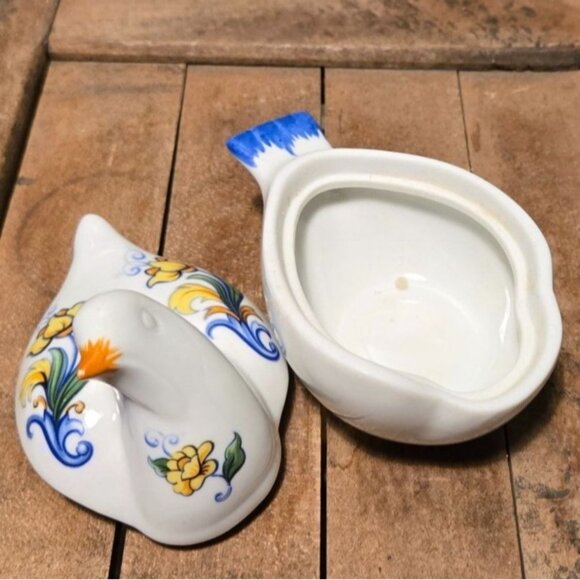 Vintage Elizabeth Arden porcelain bird Dove Ceramic Trinket Vanity Jewelry Box - Picture 8 of 10